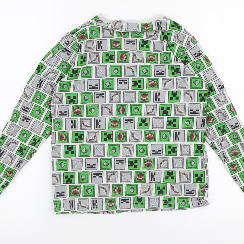 Primark Boys Multicoloured  Cotton Jersey T-Shirt Size 9-10 Years Round Neck Pullover - Minecraft