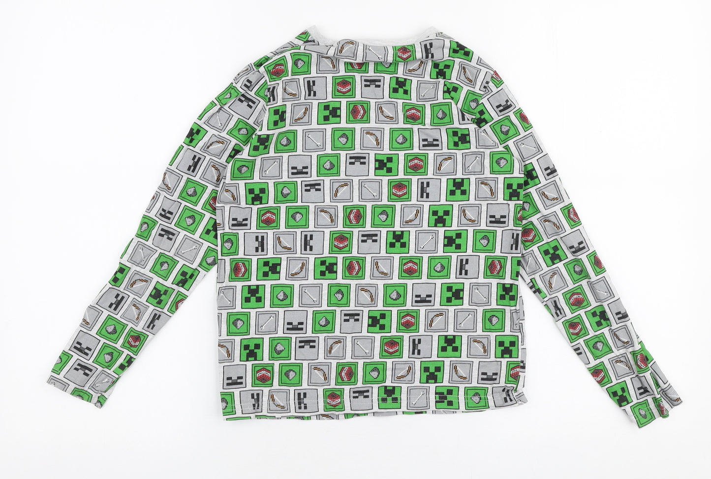 Primark Boys Multicoloured  Cotton Jersey T-Shirt Size 9-10 Years Round Neck Pullover - Minecraft