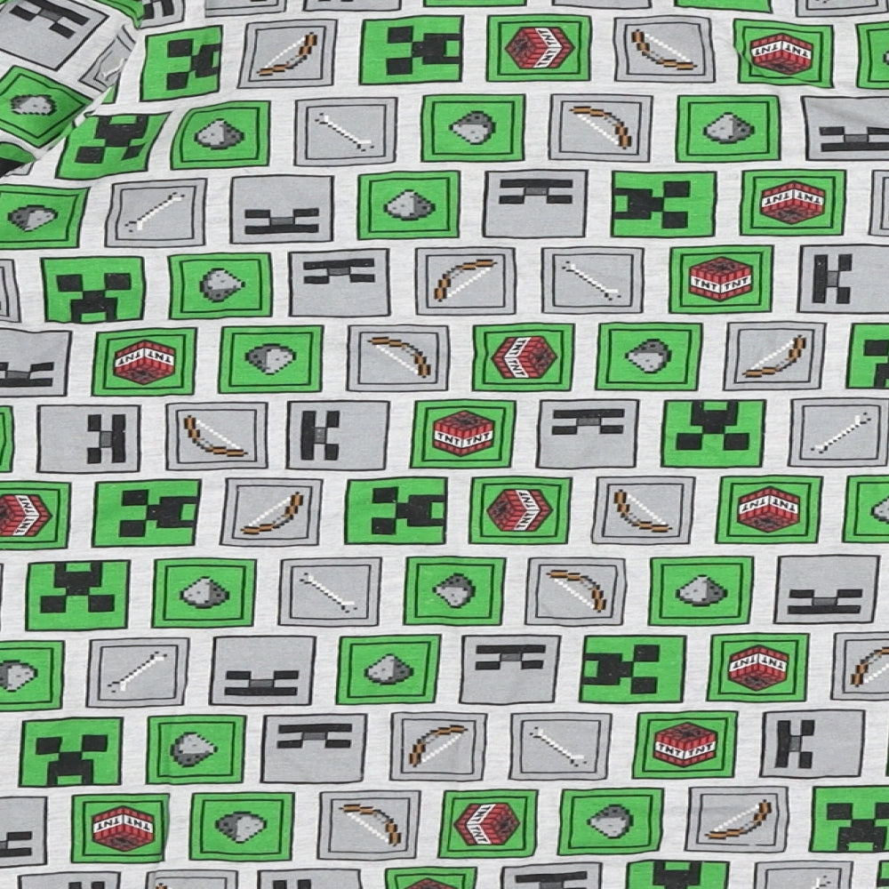 Primark Boys Multicoloured  Cotton Jersey T-Shirt Size 9-10 Years Round Neck Pullover - Minecraft