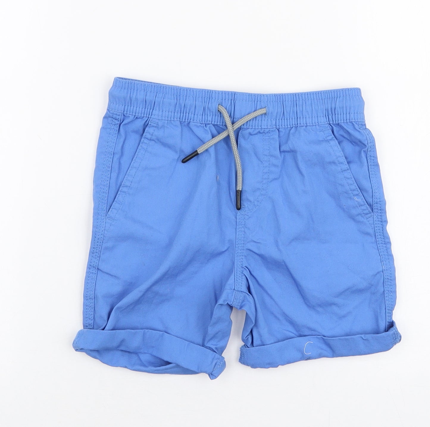 Primark Boys Blue  100% Cotton Chino Shorts Size 5-6 Years  Regular Drawstring