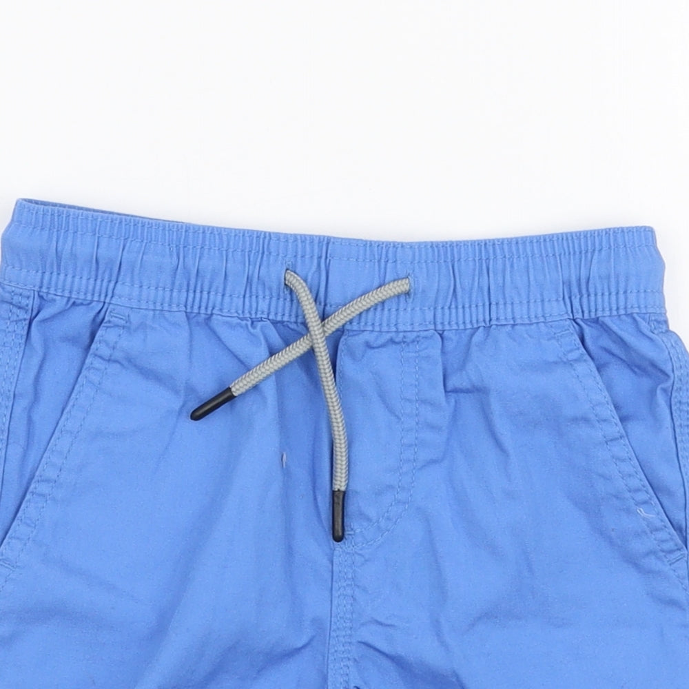 Primark Boys Blue  100% Cotton Chino Shorts Size 5-6 Years  Regular Drawstring