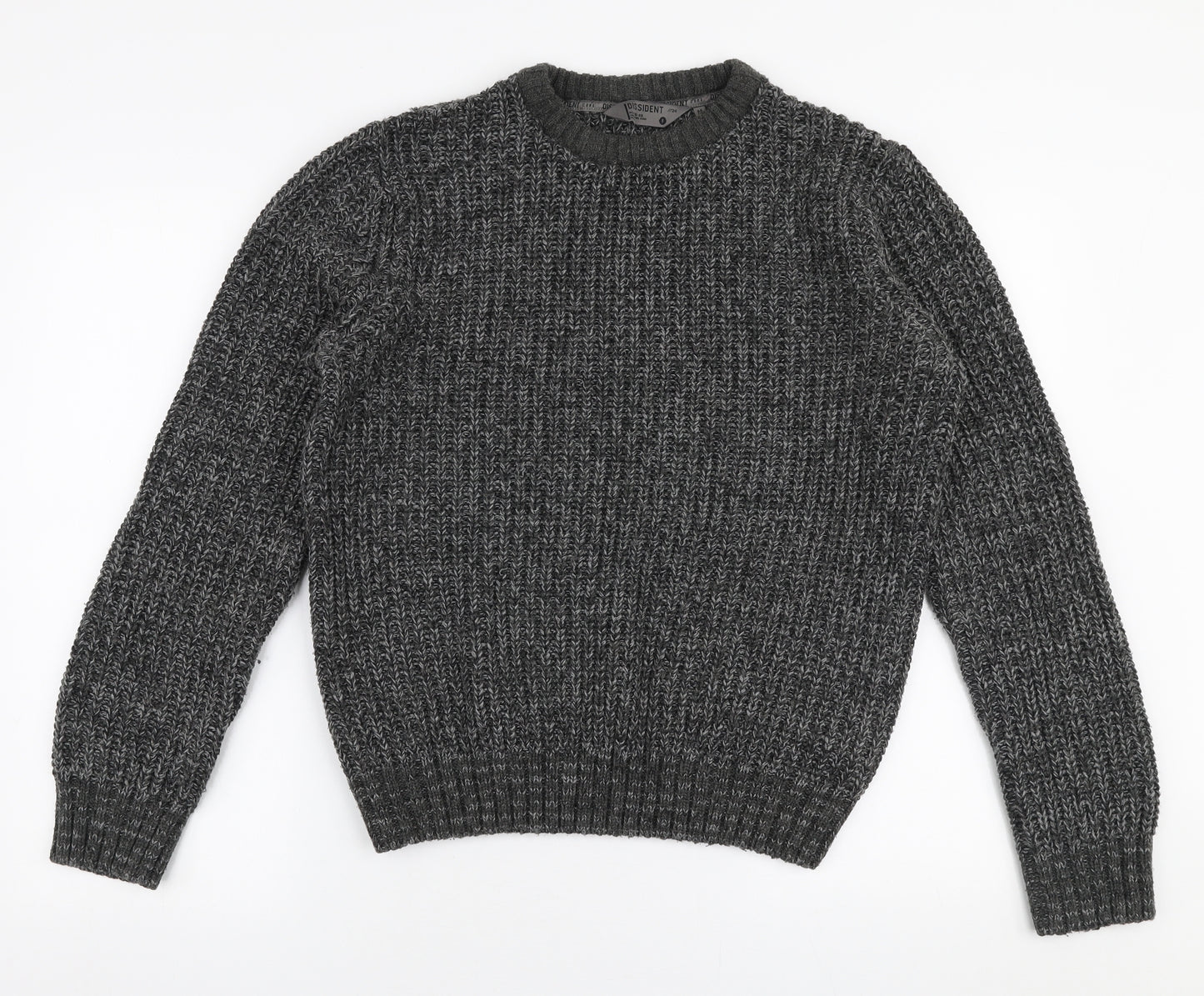 Dissident Mens Grey Round Neck  Polyester Pullover Jumper Size M