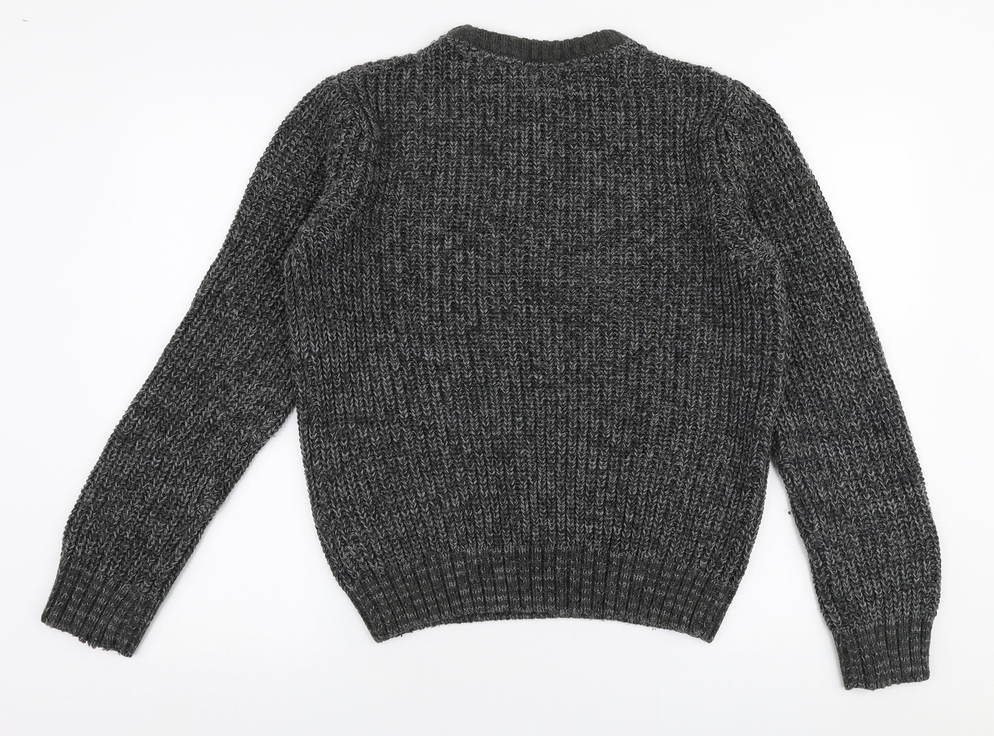 Dissident Mens Grey Round Neck  Polyester Pullover Jumper Size M