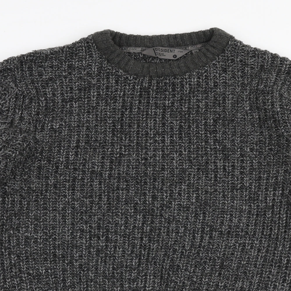 Dissident Mens Grey Round Neck  Polyester Pullover Jumper Size M
