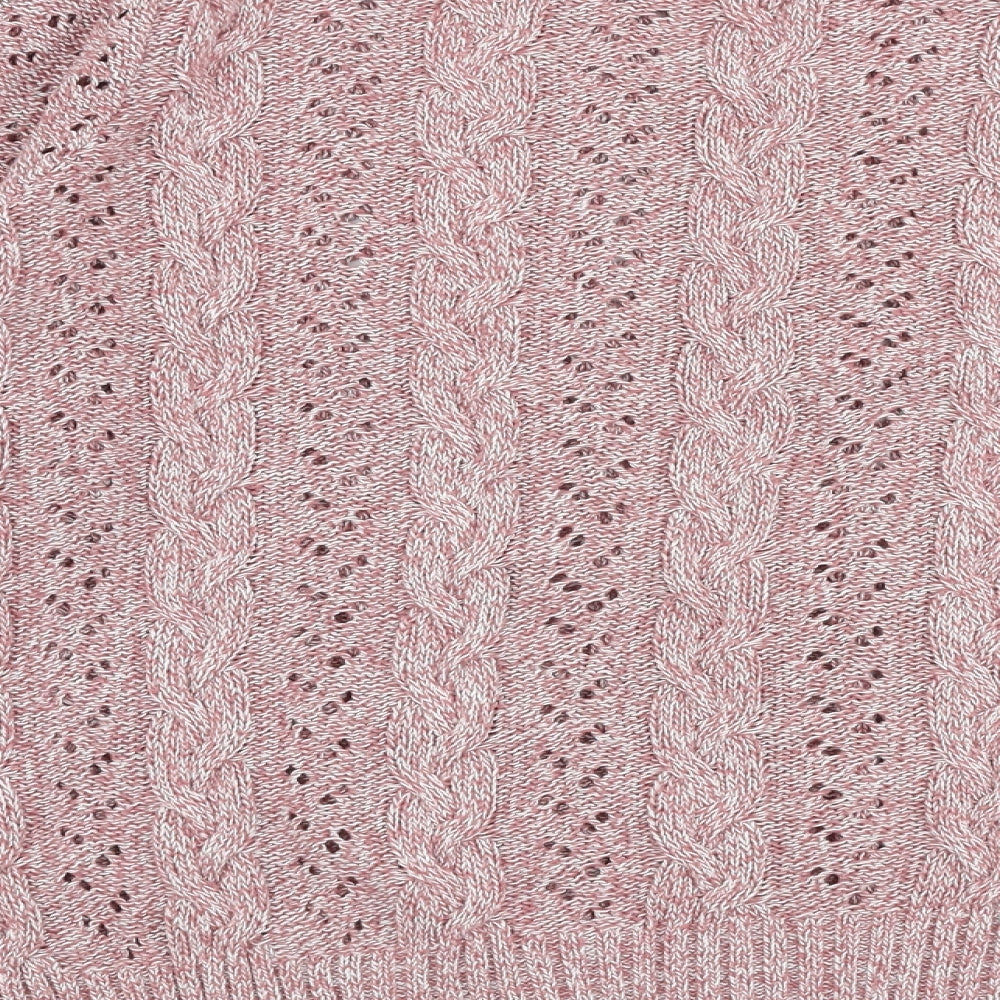 Papaya Womens Pink Round Neck  100% Cotton Pullover Jumper Size L