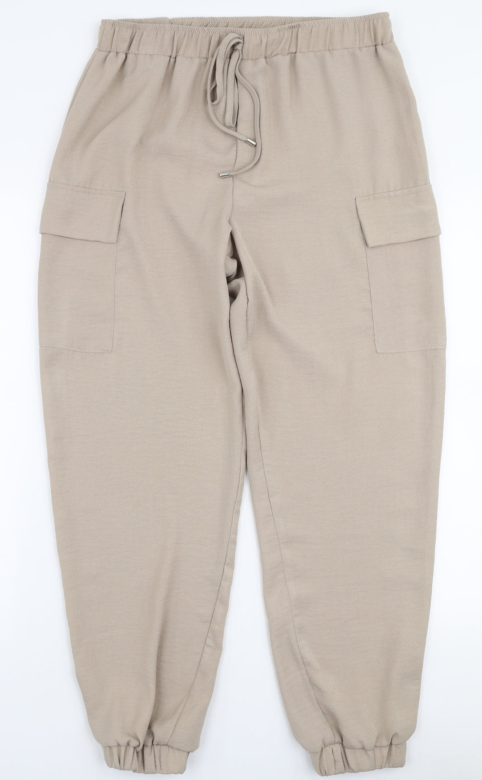 George Womens Beige  Polyester Jogger Trousers Size 12 L28 in Regular Drawstring