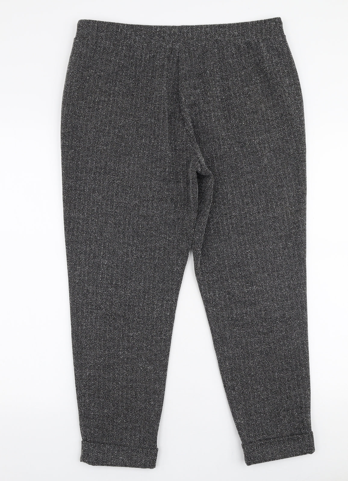 Marks and Spencer Womens Grey  Polyester Jogger Trousers Size 14 L25 in Regular Drawstring