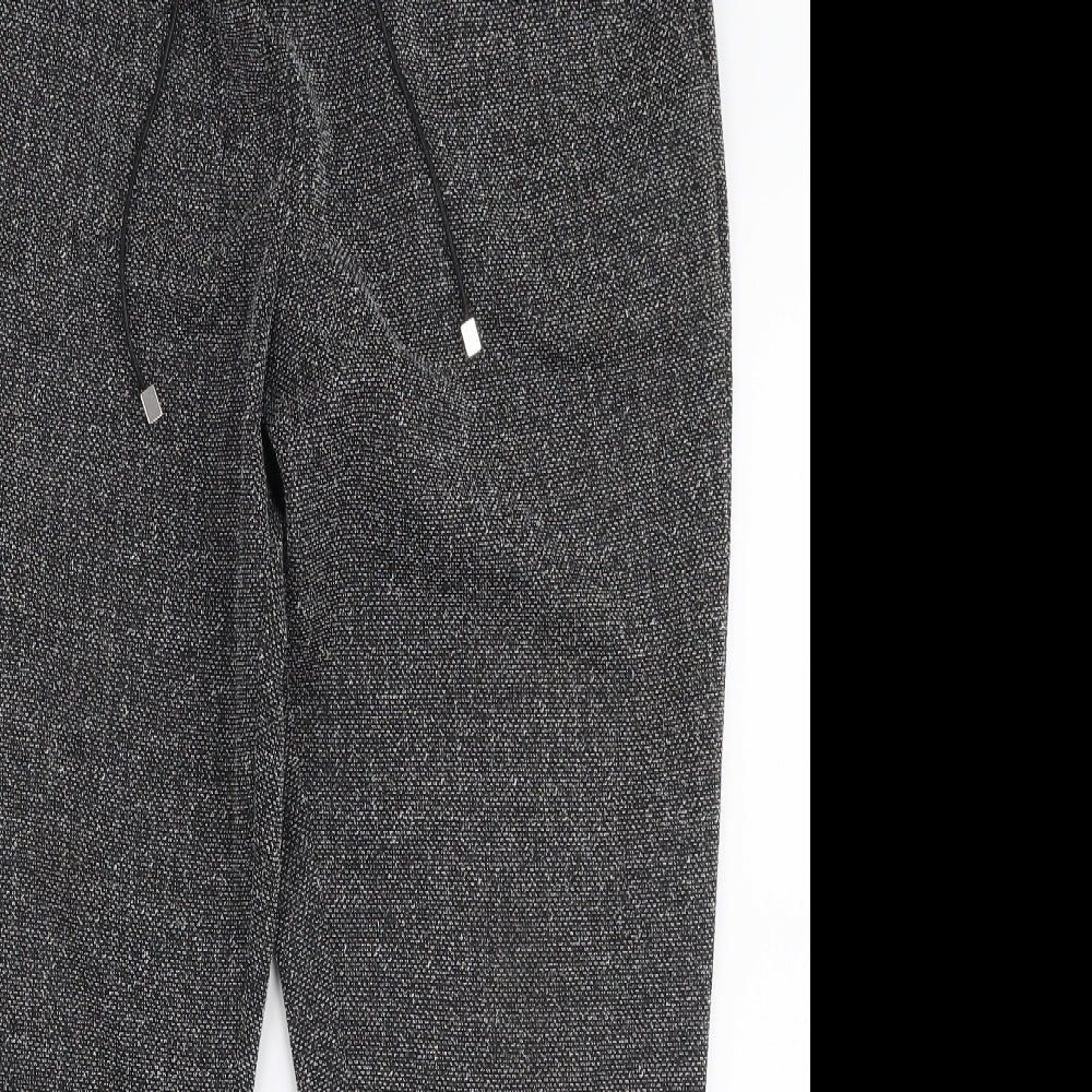 Marks and Spencer Womens Grey  Polyester Jogger Trousers Size 14 L25 in Regular Drawstring