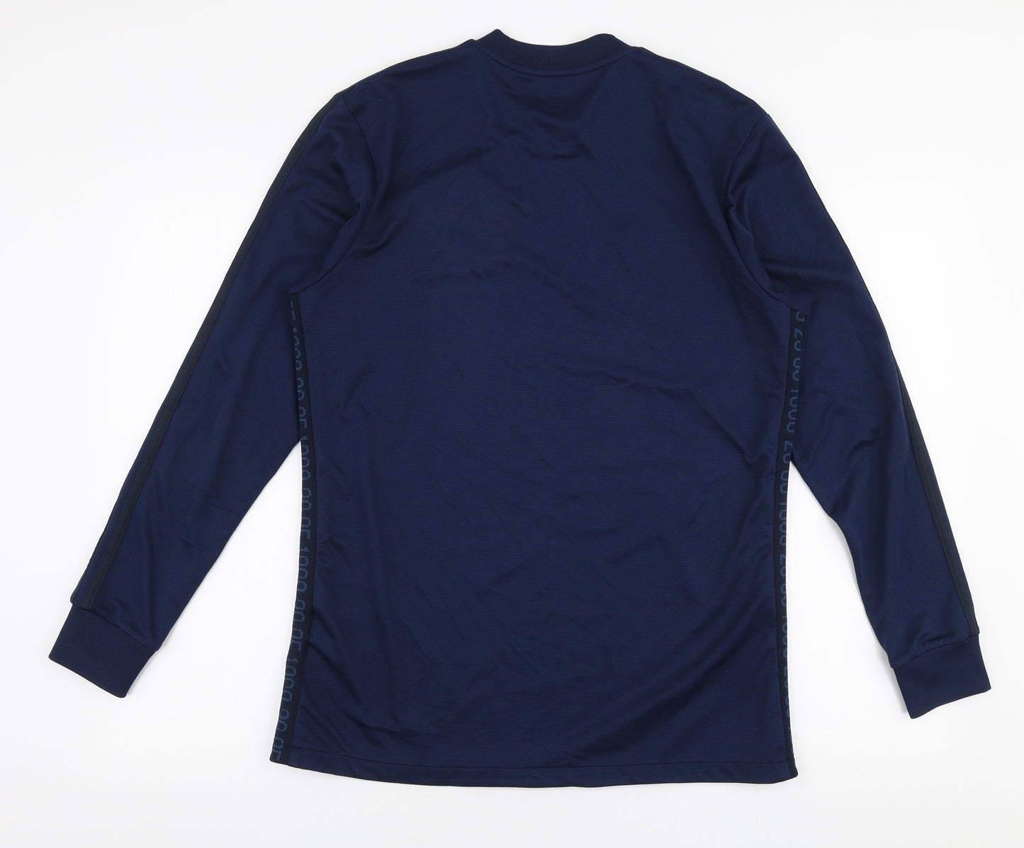 adidas Mens Blue Striped Polyester Pullover Sweatshirt Size M   - Manchester United