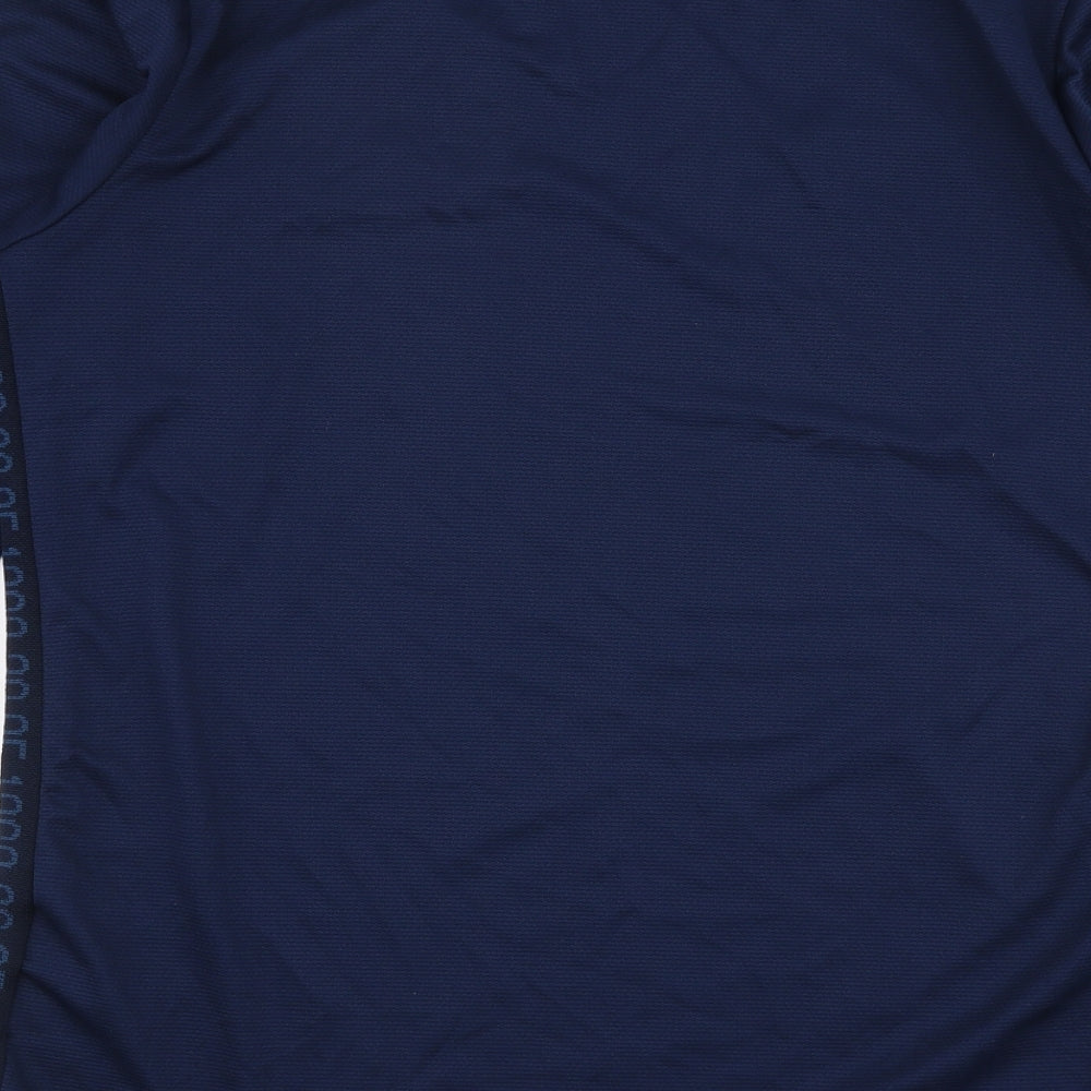 adidas Mens Blue Striped Polyester Pullover Sweatshirt Size M   - Manchester United