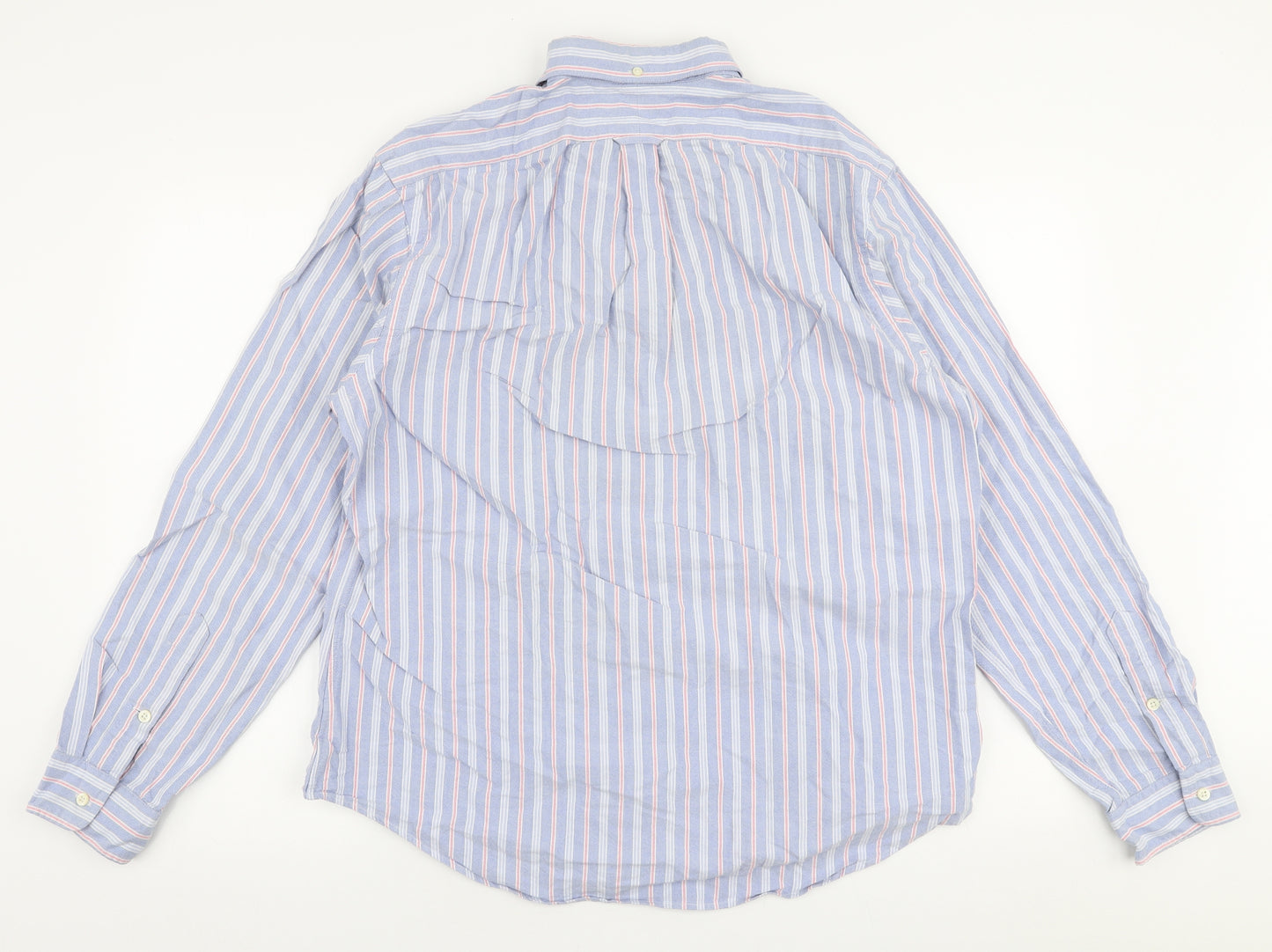 Ralph Lauren Mens Multicoloured Striped Cotton  Button-Up Size L Collared Button