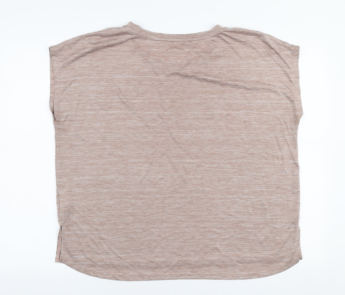 Matalan Womens Brown  Polyester Basic T-Shirt Size L Round Neck Pullover