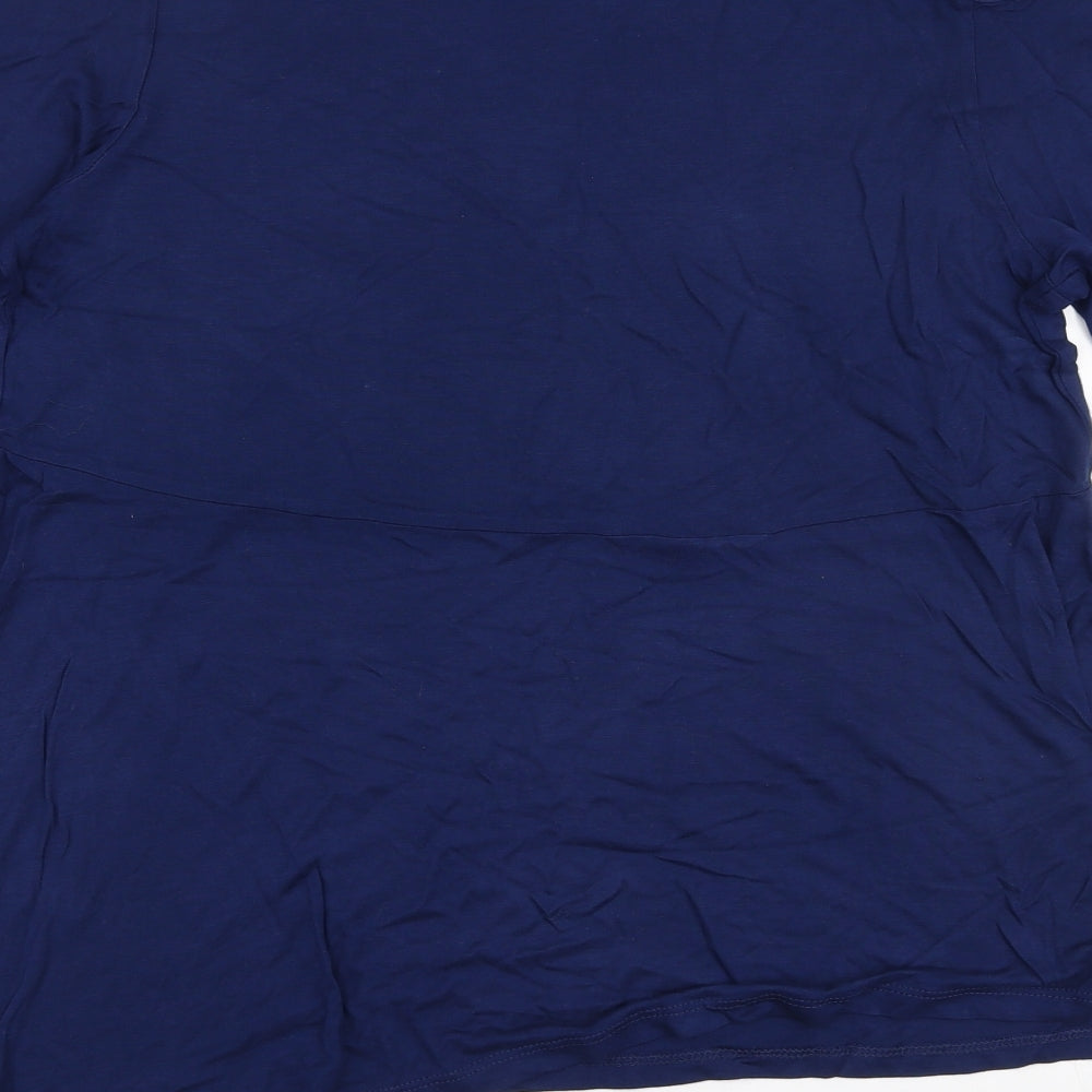 Studio Womens Blue  Viscose Jersey Blouse Size 16 Round Neck - Cold shoulder