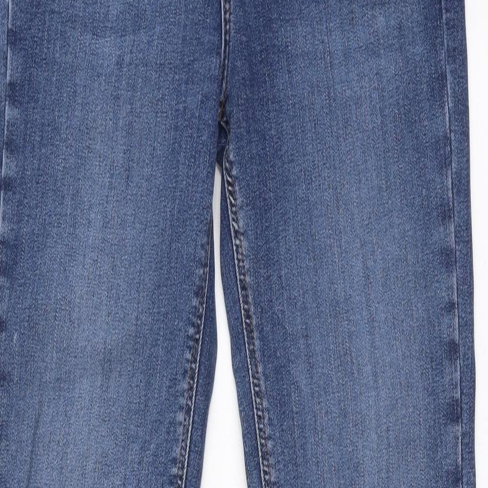 River Island Womens Blue  Cotton Flared Jeans Size 8 L32 in Regular Zip