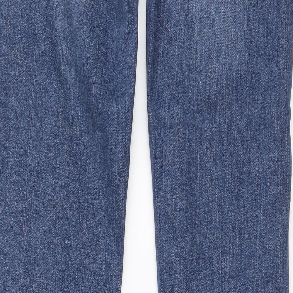 River Island Womens Blue  Cotton Flared Jeans Size 8 L32 in Regular Zip
