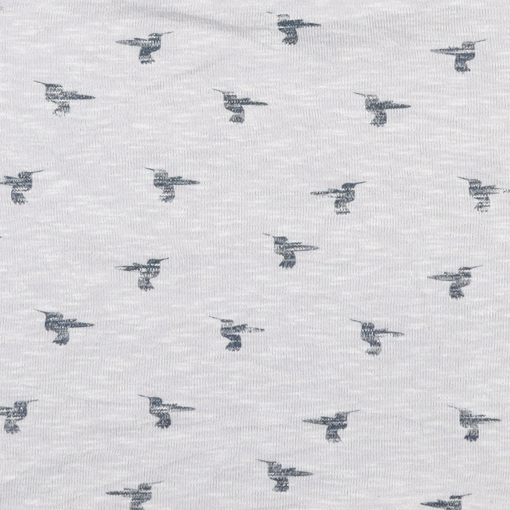 New Look Girls Grey  Polyester Pullover T-Shirt Size 14-15 Years Round Neck Pullover - Birds