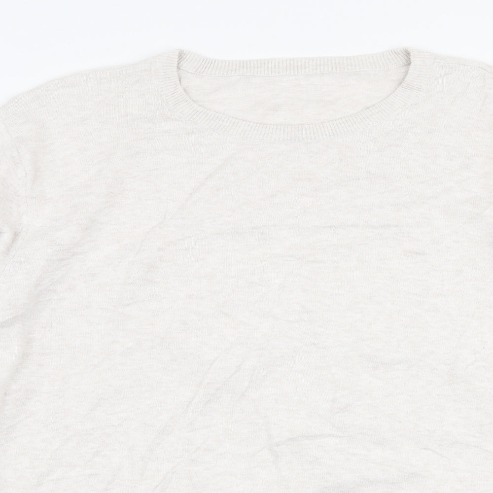 George Mens Ivory Round Neck  Cotton Pullover Jumper Size L