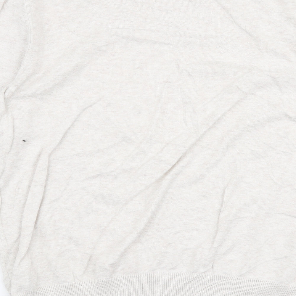 George Mens Ivory Round Neck  Cotton Pullover Jumper Size L