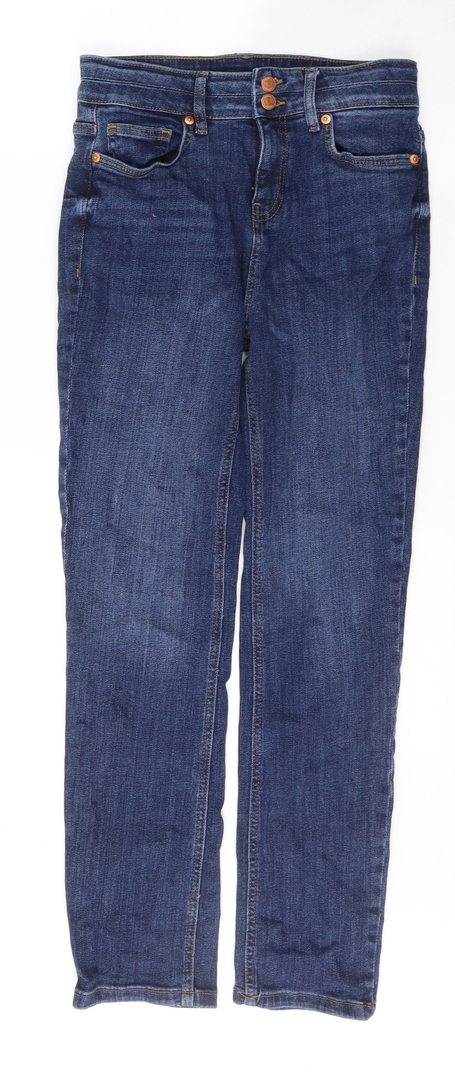 F&F Womens Blue  Cotton Skinny Jeans Size 8 L29 in Regular Button