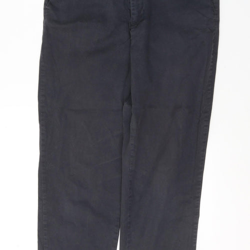ASOS Womens Grey  Cotton Trousers  Size 12 L25 in Regular Button