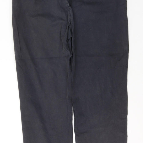 ASOS Womens Grey  Cotton Trousers  Size 12 L25 in Regular Button