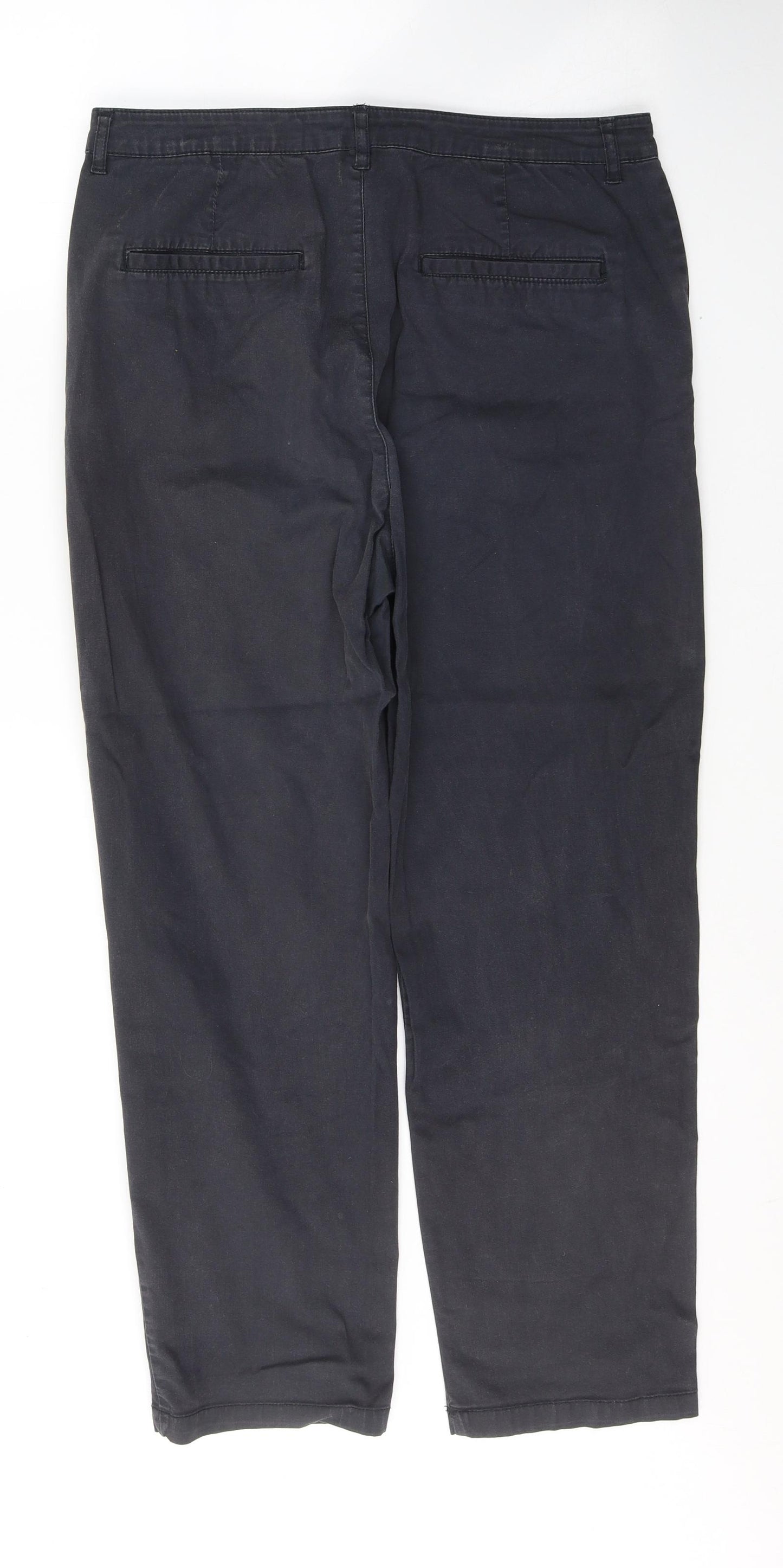 ASOS Womens Grey  Cotton Trousers  Size 12 L25 in Regular Button