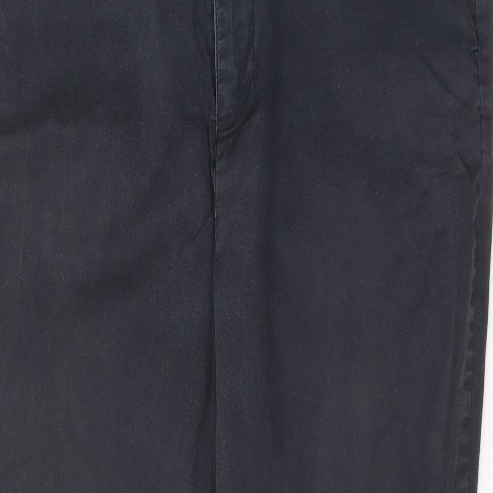 ASOS Womens Grey  Cotton Trousers  Size 12 L25 in Regular Button