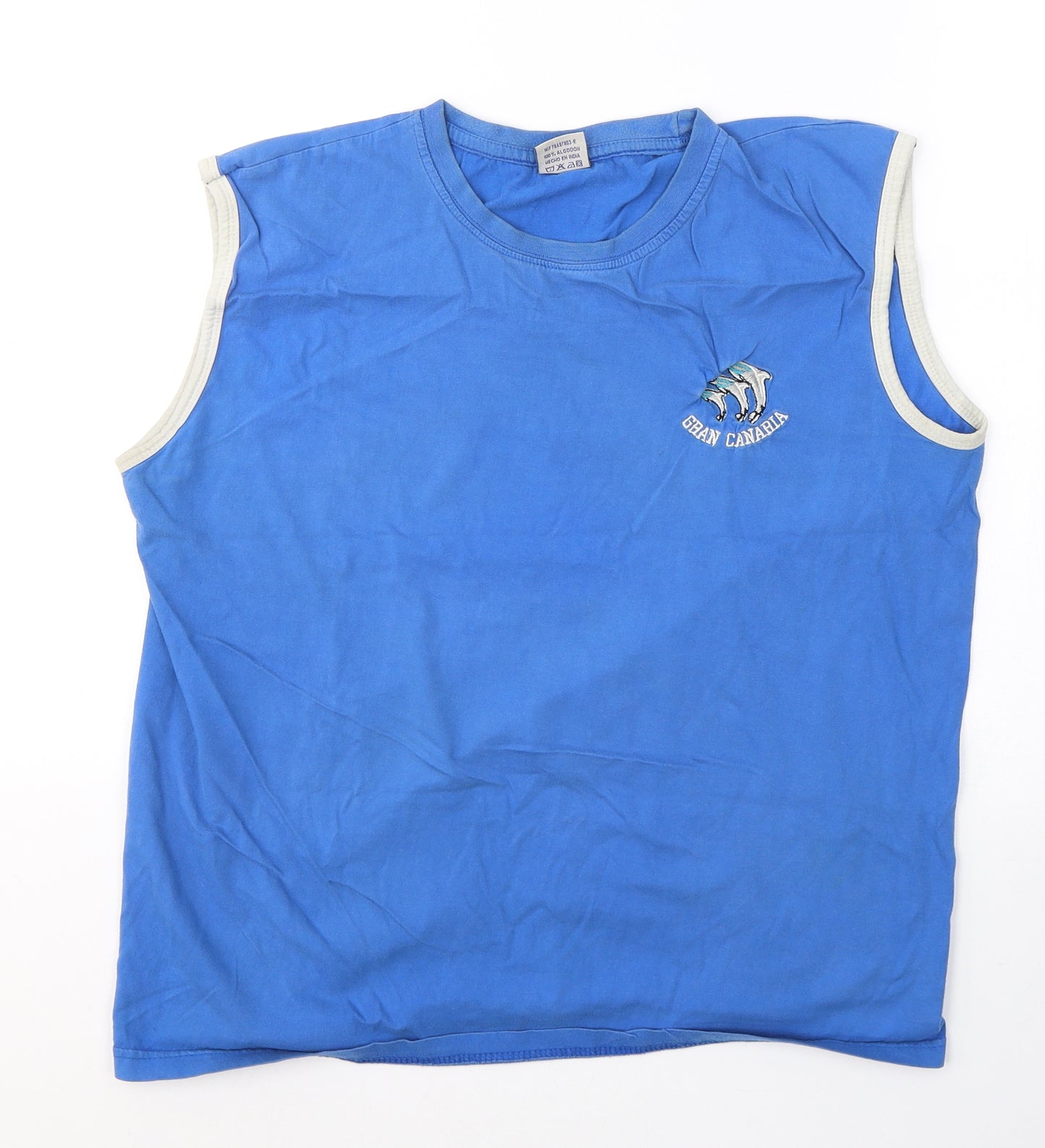 Adriani Mens Blue  Cotton  T-Shirt Size M Round Neck  - gran canaria