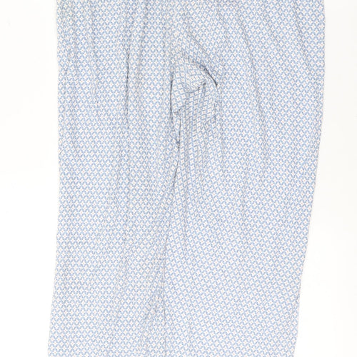Dunnes Stores Womens Blue Geometric Cotton Capri Lounge Pants Size M