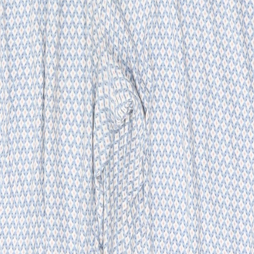 Dunnes Stores Womens Blue Geometric Cotton Capri Lounge Pants Size M