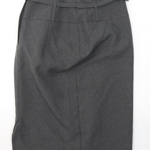 Atmosphere Womens Grey  Cotton A-Line Skirt Size 8   Zip