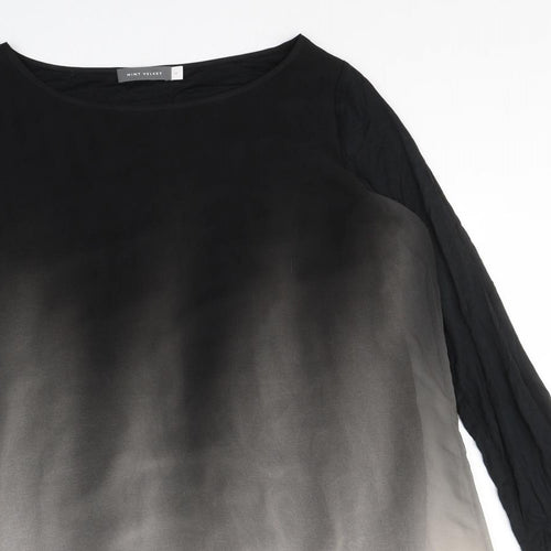 Mint Velvet Womens Black Colourblock Polyester Basic Blouse Size 16 Round Neck