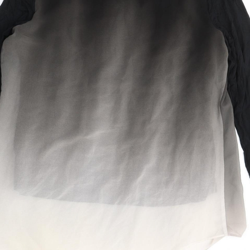 Mint Velvet Womens Black Colourblock Polyester Basic Blouse Size 16 Round Neck
