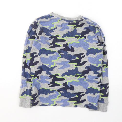 F&F Boys Grey Camouflage Cotton  Nightshirt Size 5-6 Years  Pullover