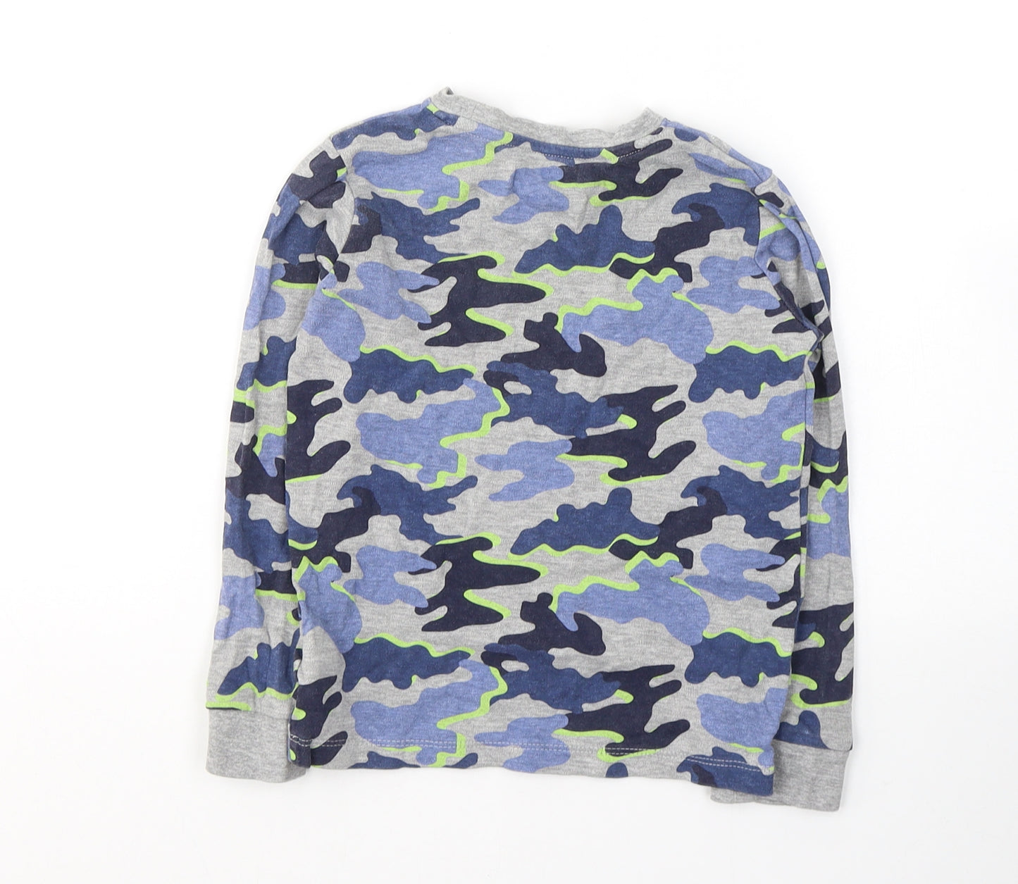 F&F Boys Grey Camouflage Cotton  Nightshirt Size 5-6 Years  Pullover