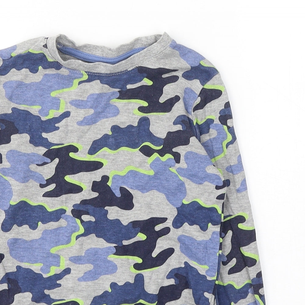 F&F Boys Grey Camouflage Cotton  Nightshirt Size 5-6 Years  Pullover