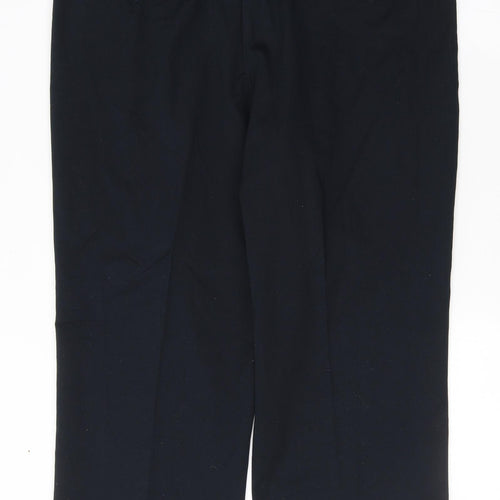 Debenhams Mens Blue  Cotton Trousers  Size 38 in L26 in Regular Button