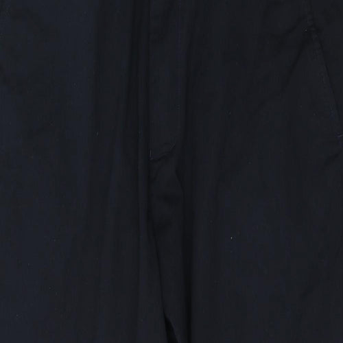 Debenhams Mens Blue  Cotton Trousers  Size 38 in L26 in Regular Button