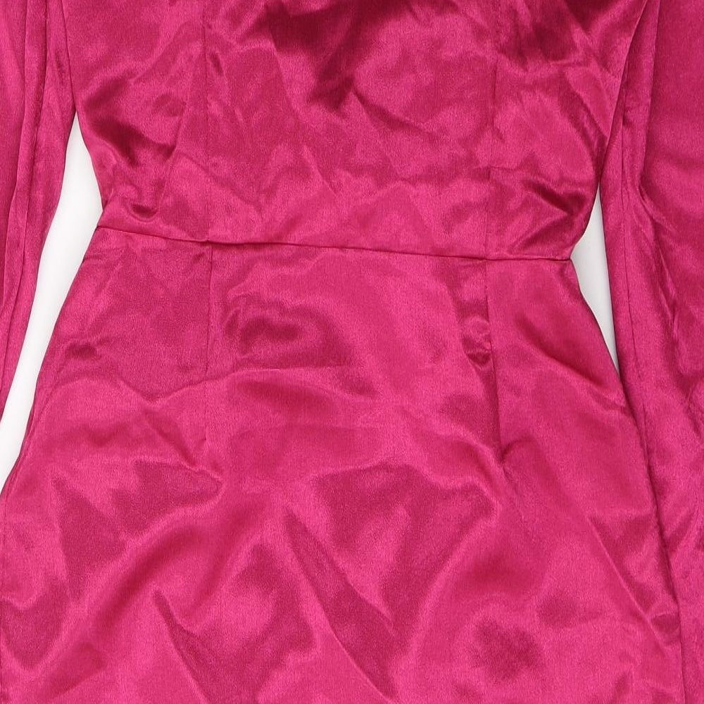 I SAW IT FIRST Womens Ivory  Polyester Wrap Dress  Size 12  V-Neck Tie