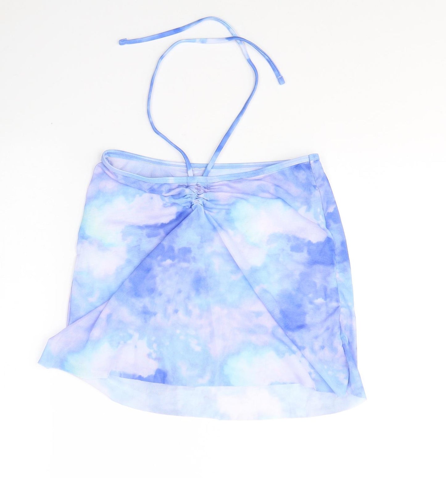 Preworn Womens Blue  Polyester Cropped Tank Size S Halter
