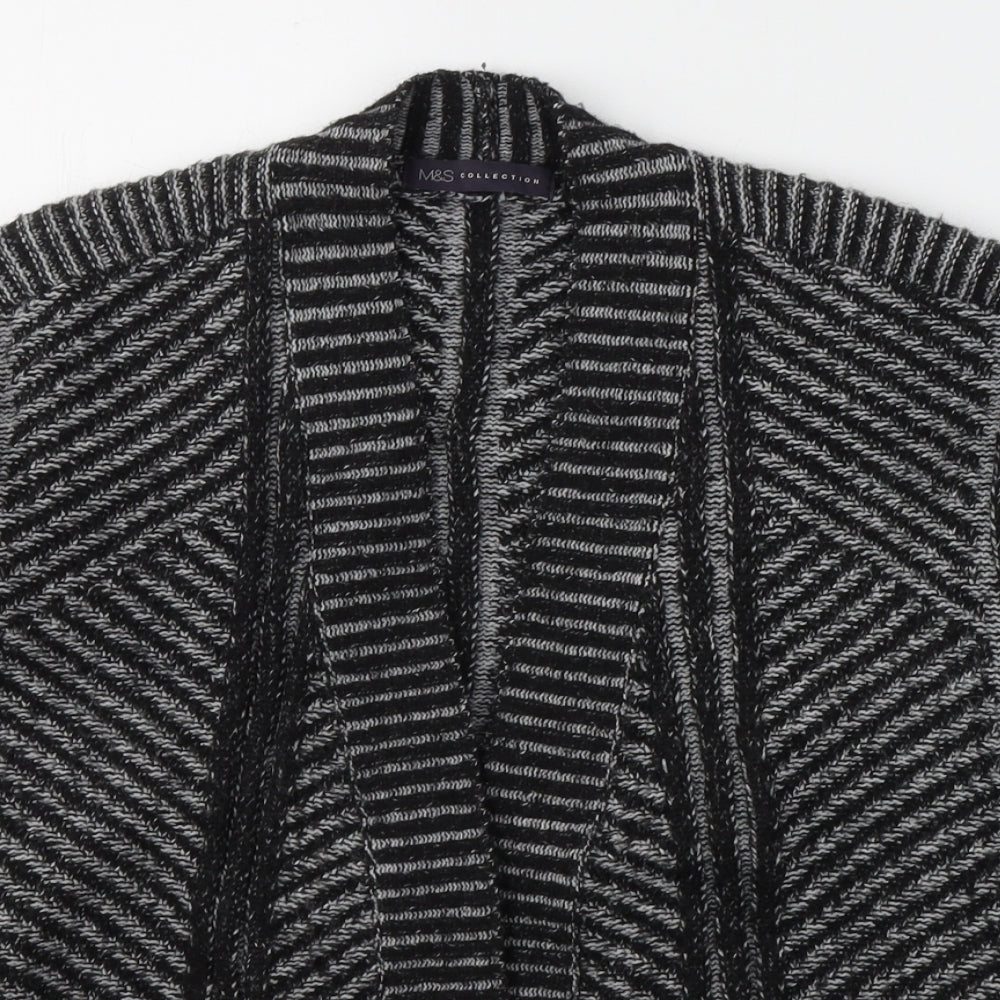 Marks and Spencer Womens Black V-Neck  Acrylic Cardigan Jumper Size 14