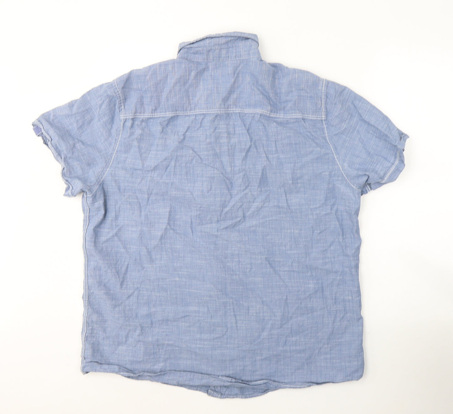 F&F Mens Blue  Cotton  Button-Up Size XL Collared Button