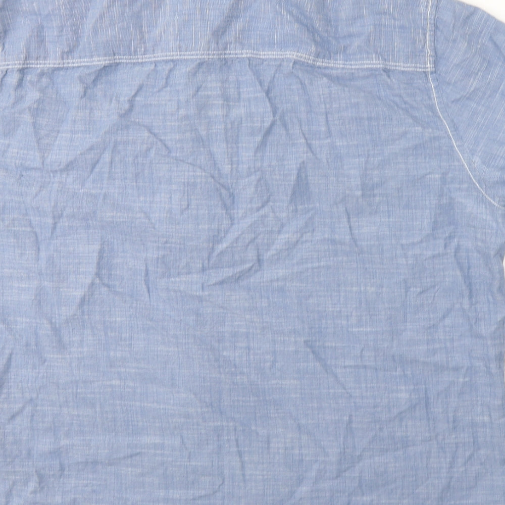 F&F Mens Blue  Cotton  Button-Up Size XL Collared Button