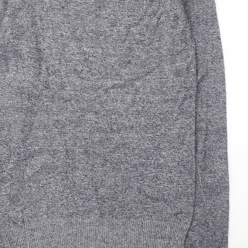 Poof Womens Blue Boat Neck  Acrylic Pullover Jumper Size S