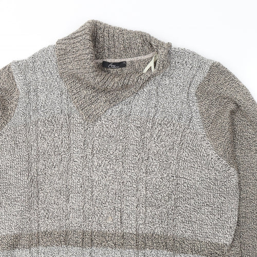 Bonmarché Womens Beige Roll Neck  Acrylic Pullover Jumper Size XL