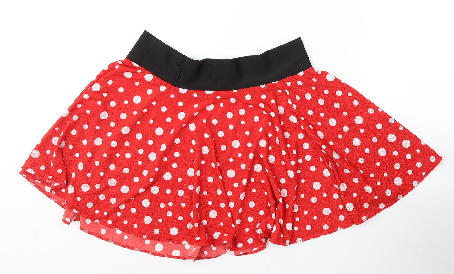 Sparkle skirts Womens Red Polka Dot Polyester Swing Skirt Size L