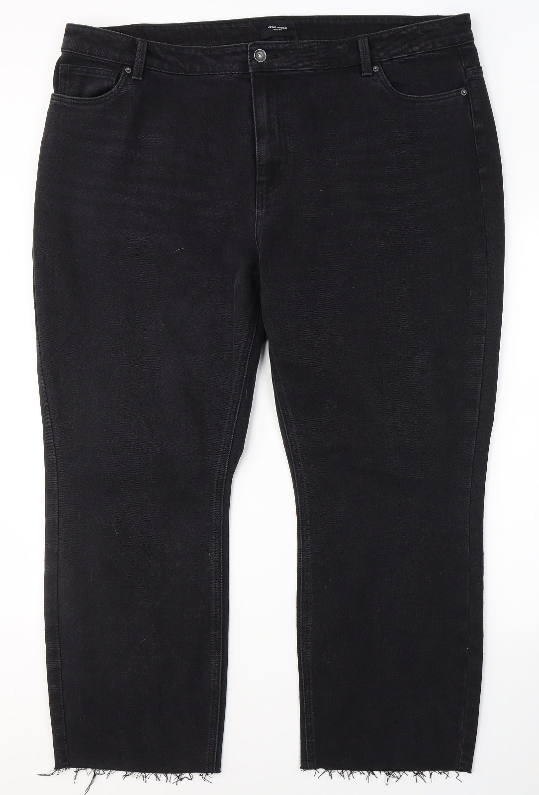 VERO MODA Womens Black  Cotton Straight Jeans Size 24 L27 in Regular Button