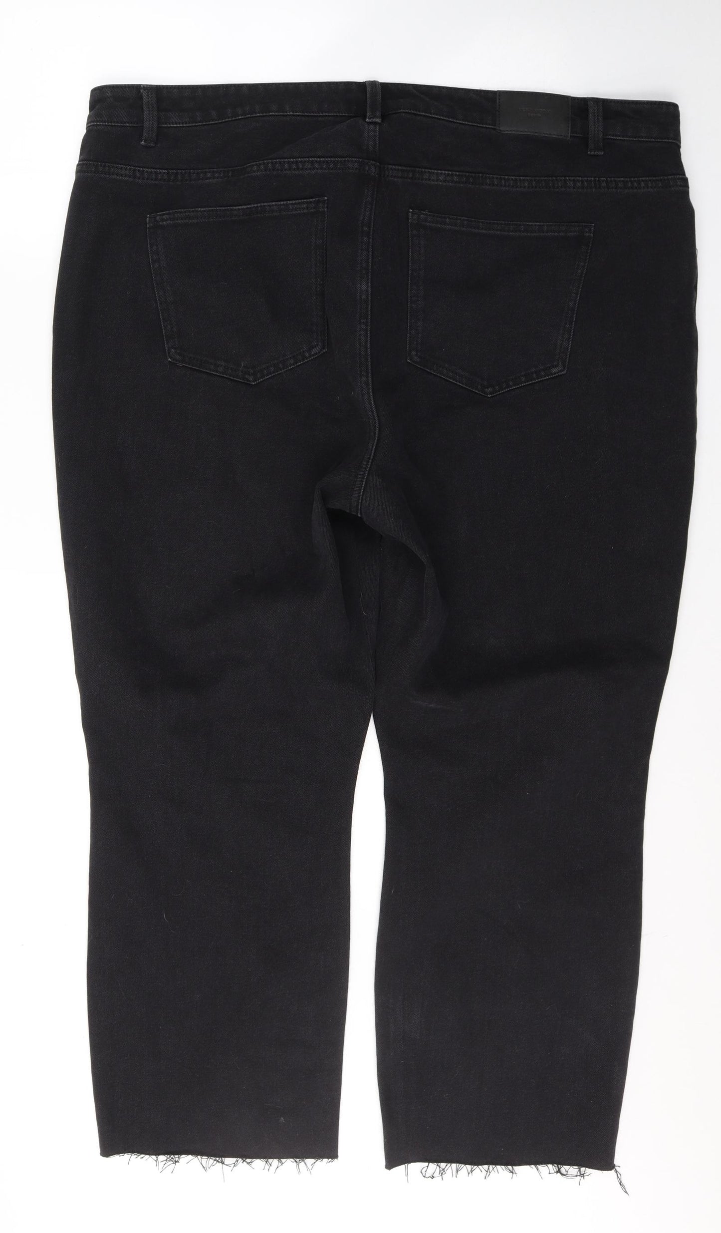 VERO MODA Womens Black  Cotton Straight Jeans Size 24 L27 in Regular Button