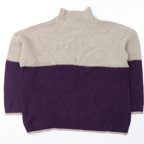 Pep&Co Womens Purple High Neck  Acrylic Pullover Jumper Size XL