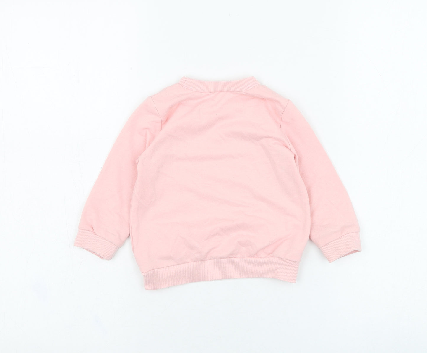 Preworn Girls Pink  Cotton Pullover Sweatshirt Size 3-4 Years  Pullover - Slogan